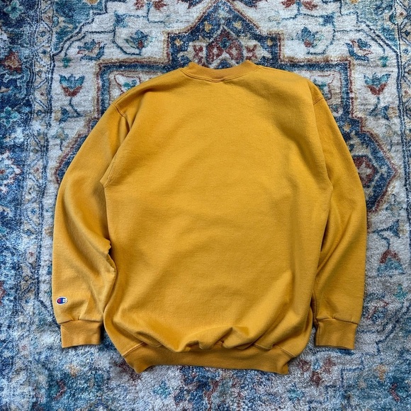 Vintage Champion Yellow Blank Crewneck Large - Picture 2 of 6